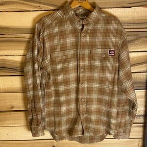 Wolverine Tan and Cream Plaid Men's Shirt size medium